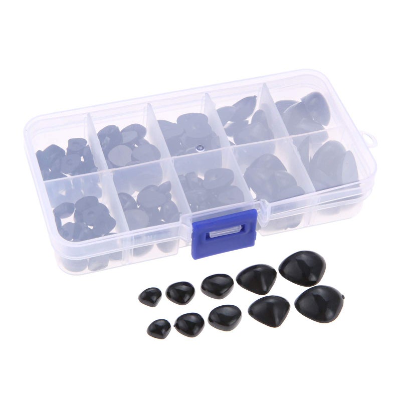 Yetaha 150PCS Plastic Nose, 5 Sizes Craft Triangle Nose for Stuffed Animals Doll Animal Plush Toys Bear Dog Puppet DIY Making, Black - Image 3